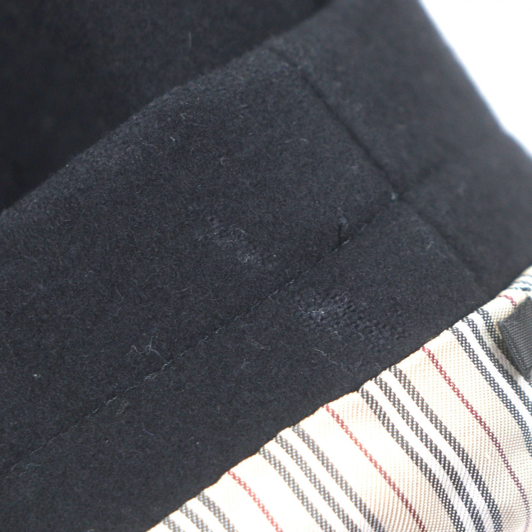 Great BURBERRY BLACK LABEL trench coat black wool mens L