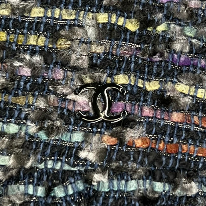 Excellent CHANEL Tweed skirt COCO Mark multicolor wool Women 34 05A P26317