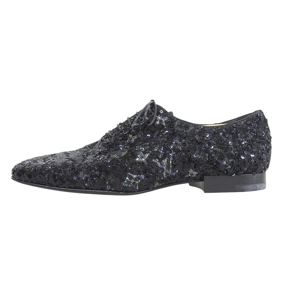 Pristine LOUIS VUITTON Dress shoes Sequin Monogram Wholecut black Sequin mens 8