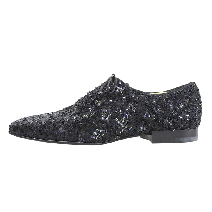 Pristine LOUIS VUITTON Dress shoes Sequin Monogram Wholecut black Sequin mens 8