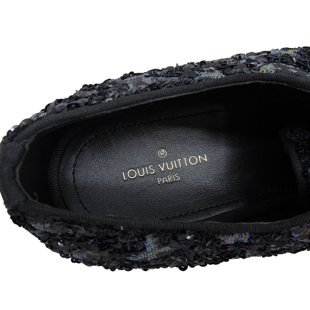 Pristine LOUIS VUITTON Dress shoes Sequin Monogram Wholecut black Sequin mens 8