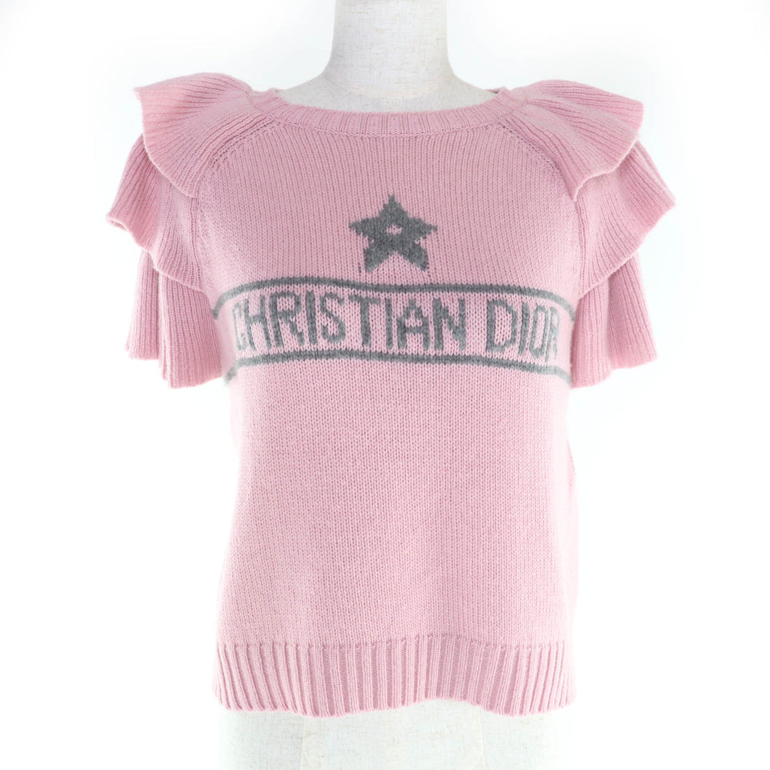 クリスチャン・ディオール 半袖ニット ピンク カシミア レディース 42 344S13BM003 美品