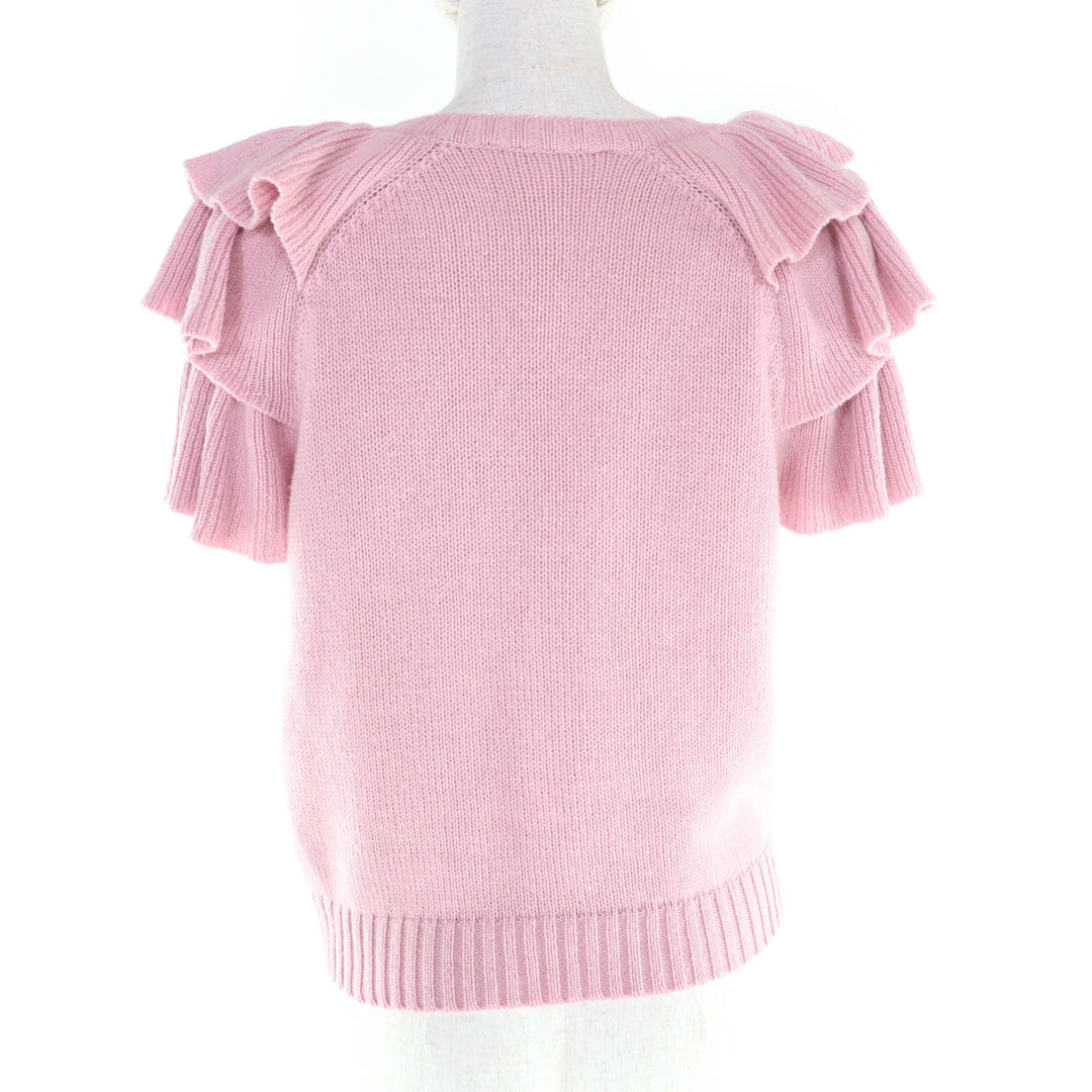 クリスチャン・ディオール 半袖ニット ピンク カシミア レディース 42 344S13BM003 美品