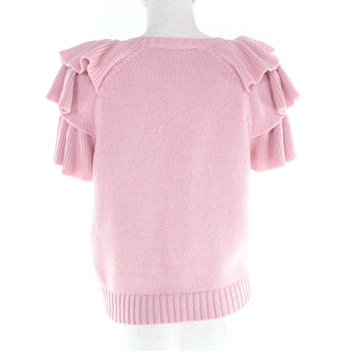 クリスチャン・ディオール 半袖ニット ピンク カシミア レディース 42 344S13BM003 美品
