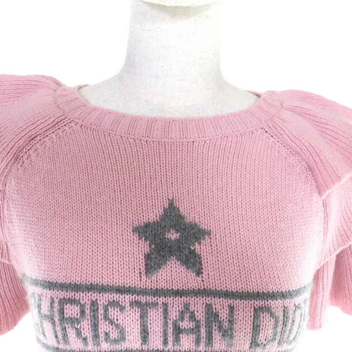 クリスチャン・ディオール 半袖ニット ピンク カシミア レディース 42 344S13BM003 美品