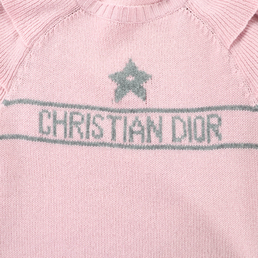 クリスチャン・ディオール 半袖ニット ピンク カシミア レディース 42 344S13BM003 美品