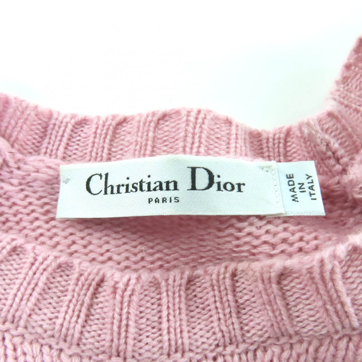 クリスチャン・ディオール 半袖ニット ピンク カシミア レディース 42 344S13BM003 美品