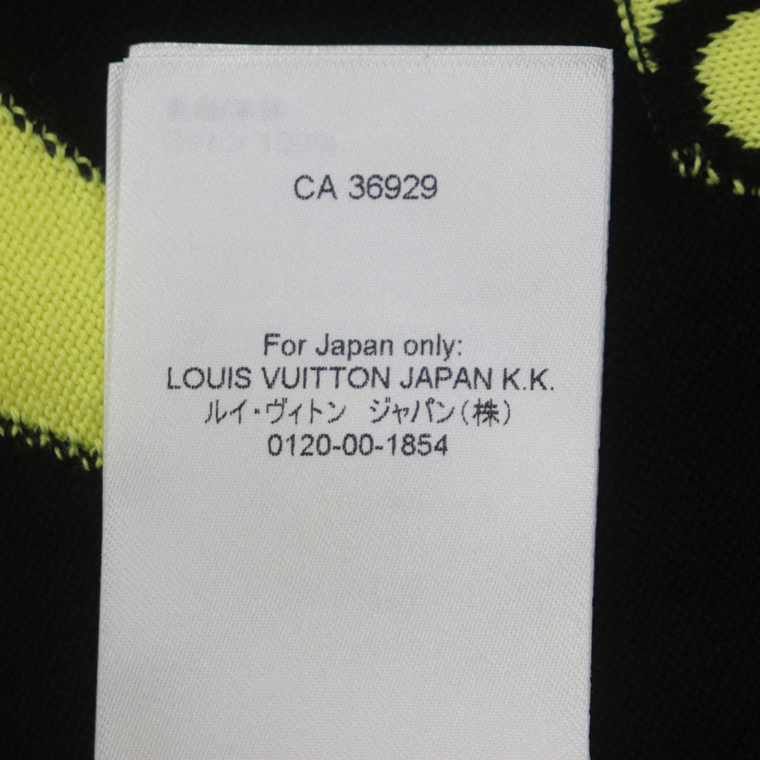 路易威登 (LOUIS VUITTON) 男士黑色纯棉短袖针织衫，饰有品牌标志，尺码 L