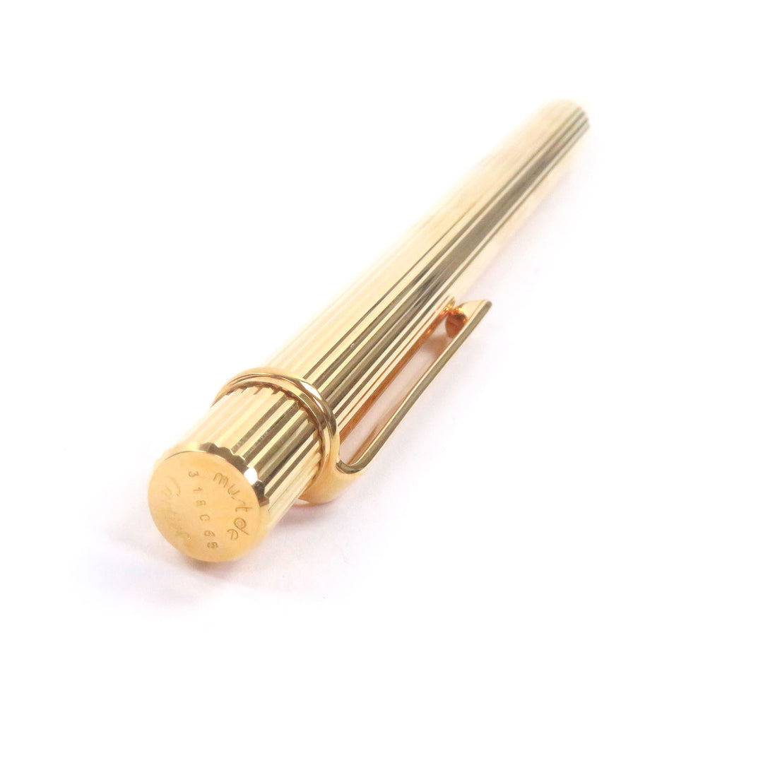 Excellent Cartier Ballpoint pen Must de Cartier Striped Pattern gold