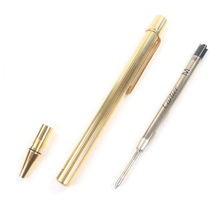 Excellent Cartier Ballpoint pen Must de Cartier Striped Pattern gold
