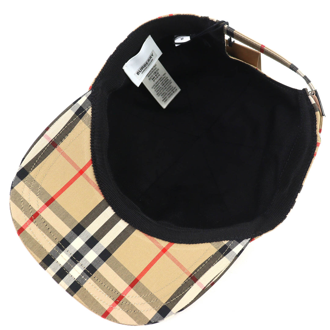 Pristine BURBERRY TB Logo Nova Check Pattern Baseball Cap beige M 8068032