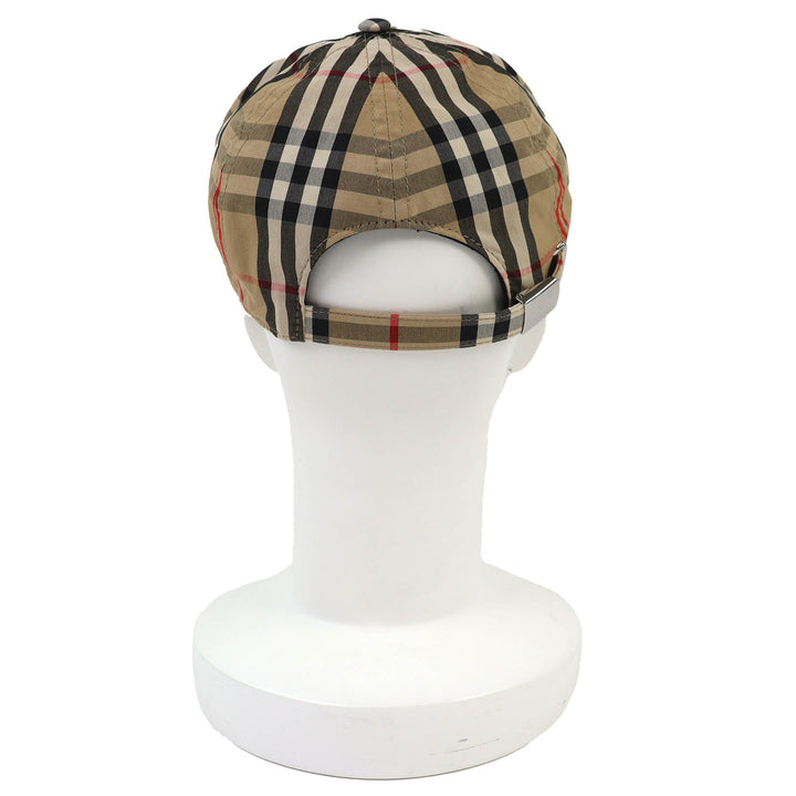 Pristine BURBERRY TB Logo Nova Check Pattern Baseball Cap beige M 8068032