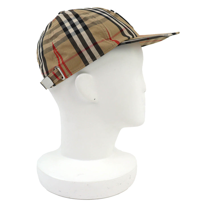 Pristine BURBERRY TB Logo Nova Check Pattern Baseball Cap beige M 8068032