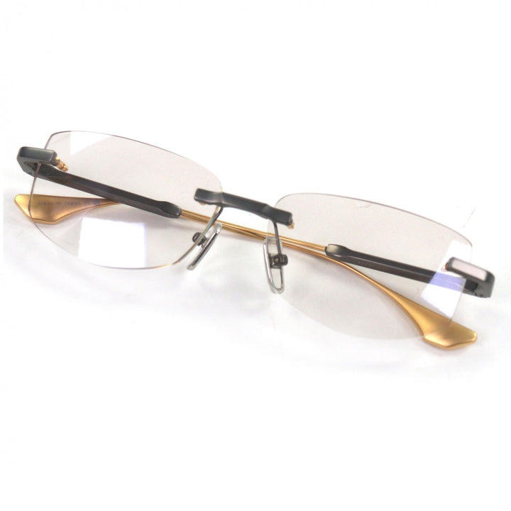Excellent DITA sunglasses TRYSIM.75 Two Point Rimless gold mens DTX182