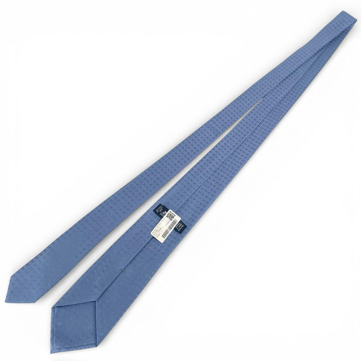 Pristine HERMES tie Fasone HH weave blue silk mens A4103020