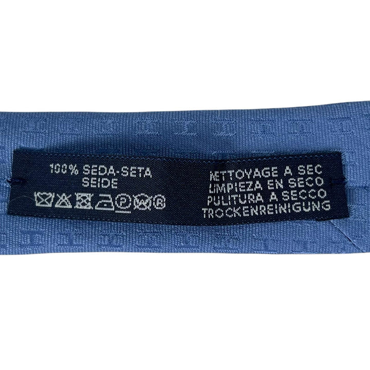 Pristine HERMES tie Fasone HH weave blue silk mens A4103020