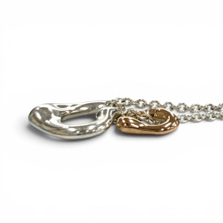 Great TIFFANY&Co. Necklace Open Heart Pendant Silver AG925 Women