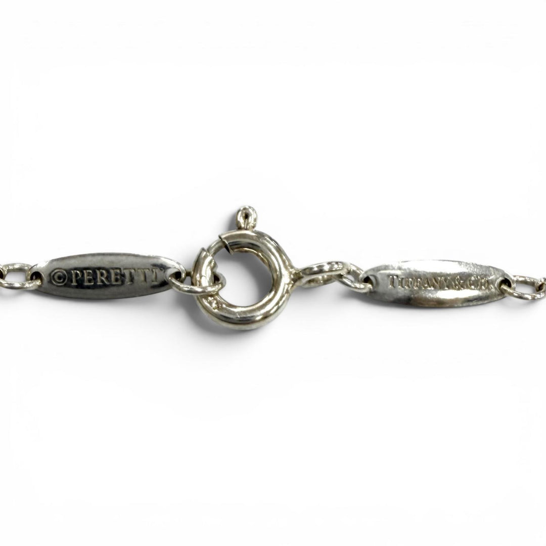 Great TIFFANY&Co. Necklace Open Heart Pendant Silver AG925 Women