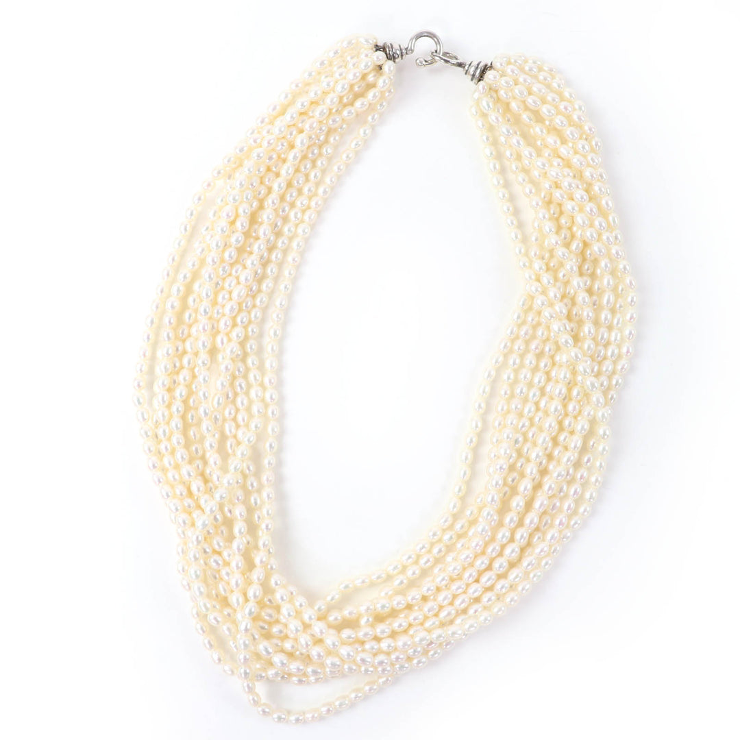 Great TIFFANY&Co. Necklace Torsade necklace white Pearl Women