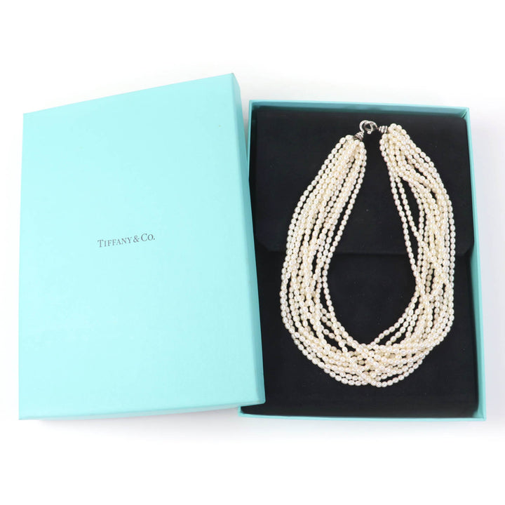 Great TIFFANY&Co. Necklace Torsade necklace white Pearl Women