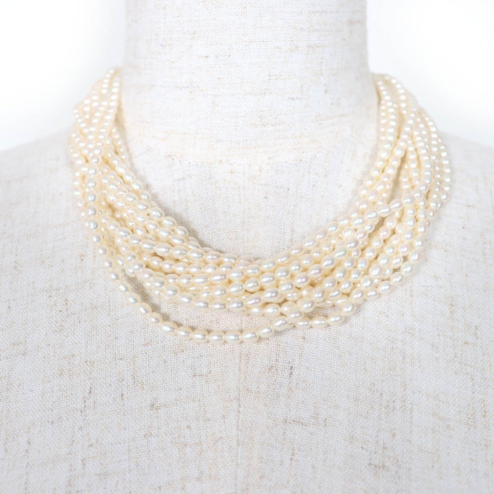 Great TIFFANY&Co. Necklace Torsade necklace white Pearl Women