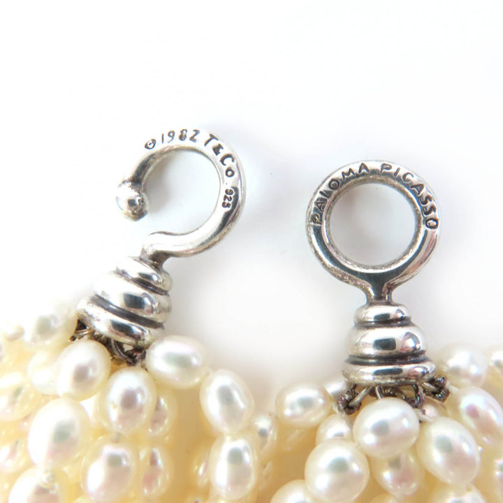 Great TIFFANY&Co. Necklace Torsade necklace white Pearl Women