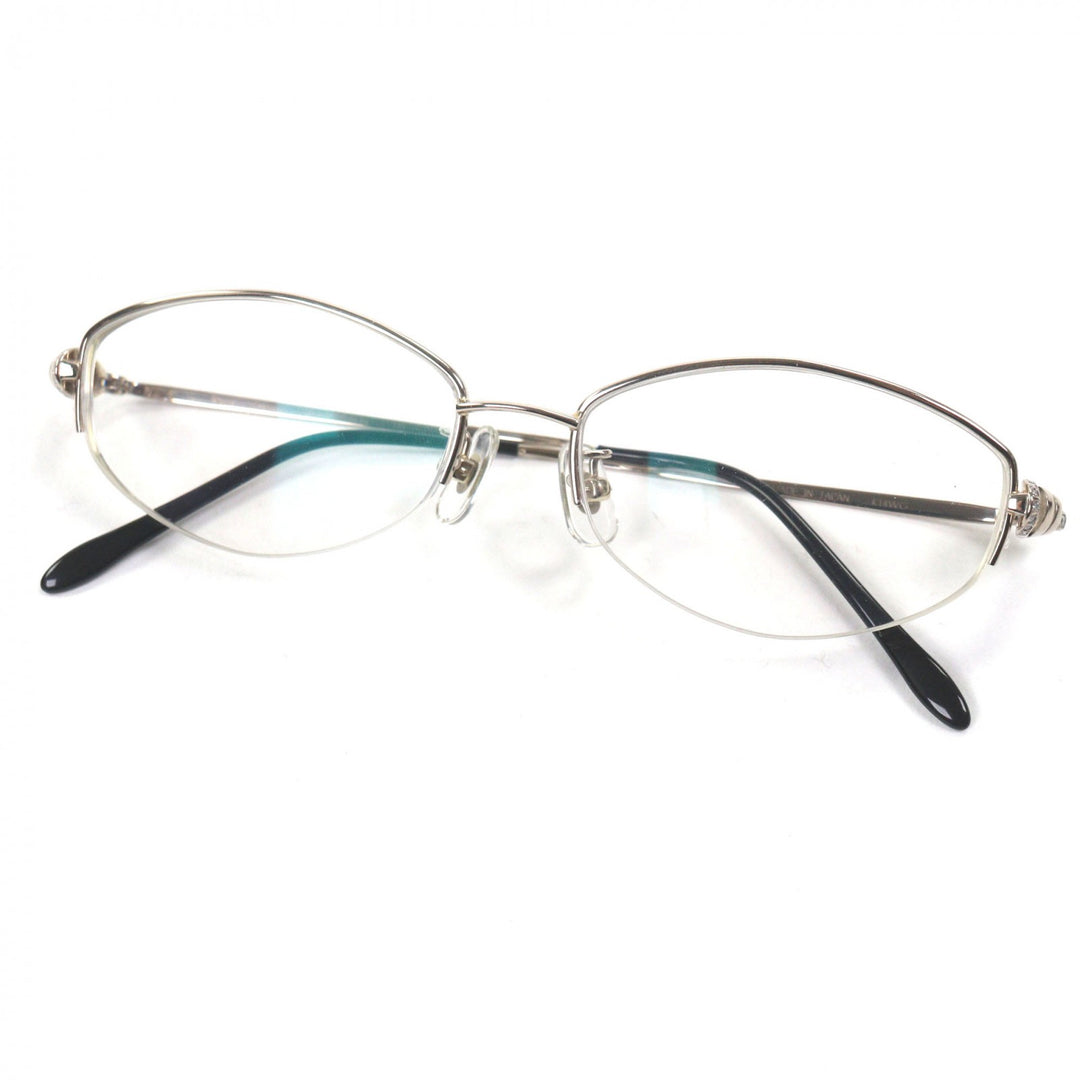 Great Chopard Glasses Half rim with logo Silver K14WG mens