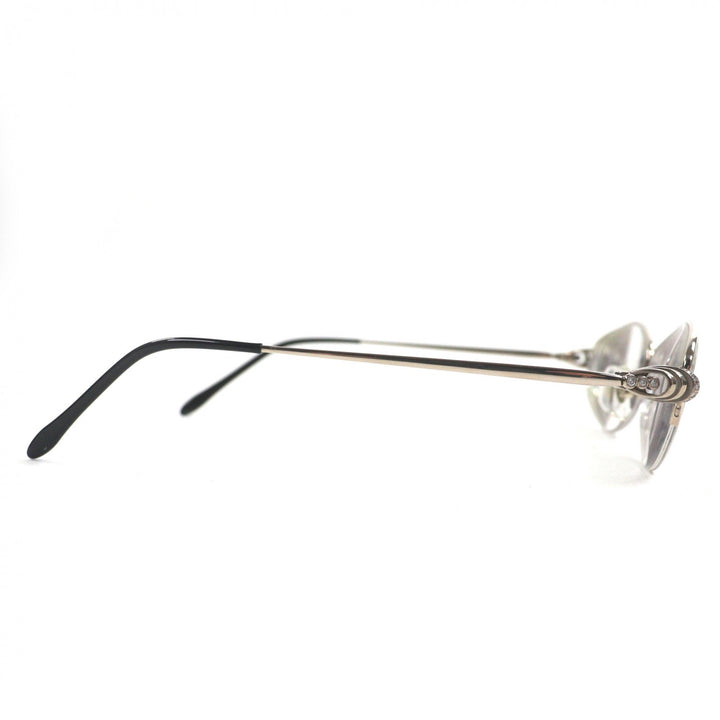Great Chopard Glasses Half rim with logo Silver K14WG mens