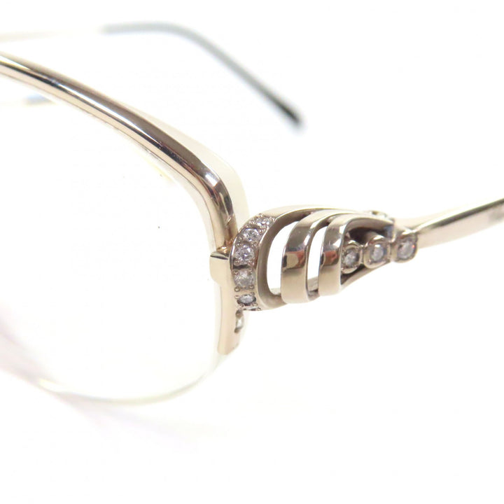 Great Chopard Glasses Half rim with logo Silver K14WG mens