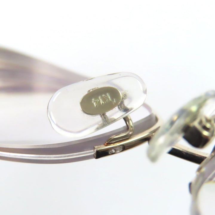 Great Chopard Glasses Half rim with logo Silver K14WG mens