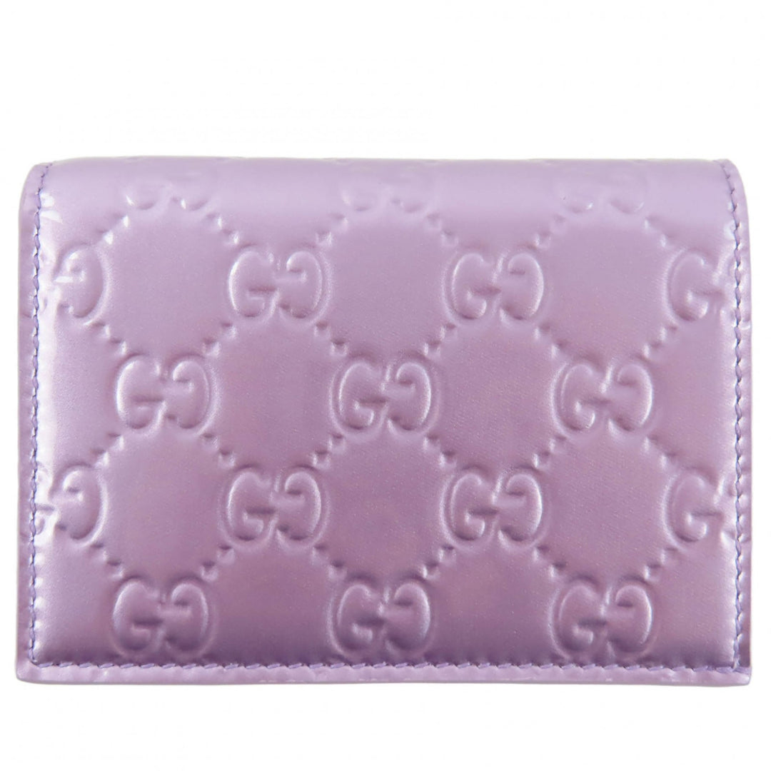 Pristine GUCCI Bifold Wallet Metallic purple Patent leather Women 847207