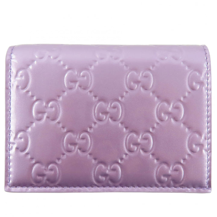 Pristine GUCCI Bifold Wallet Metallic purple Patent leather Women 847207
