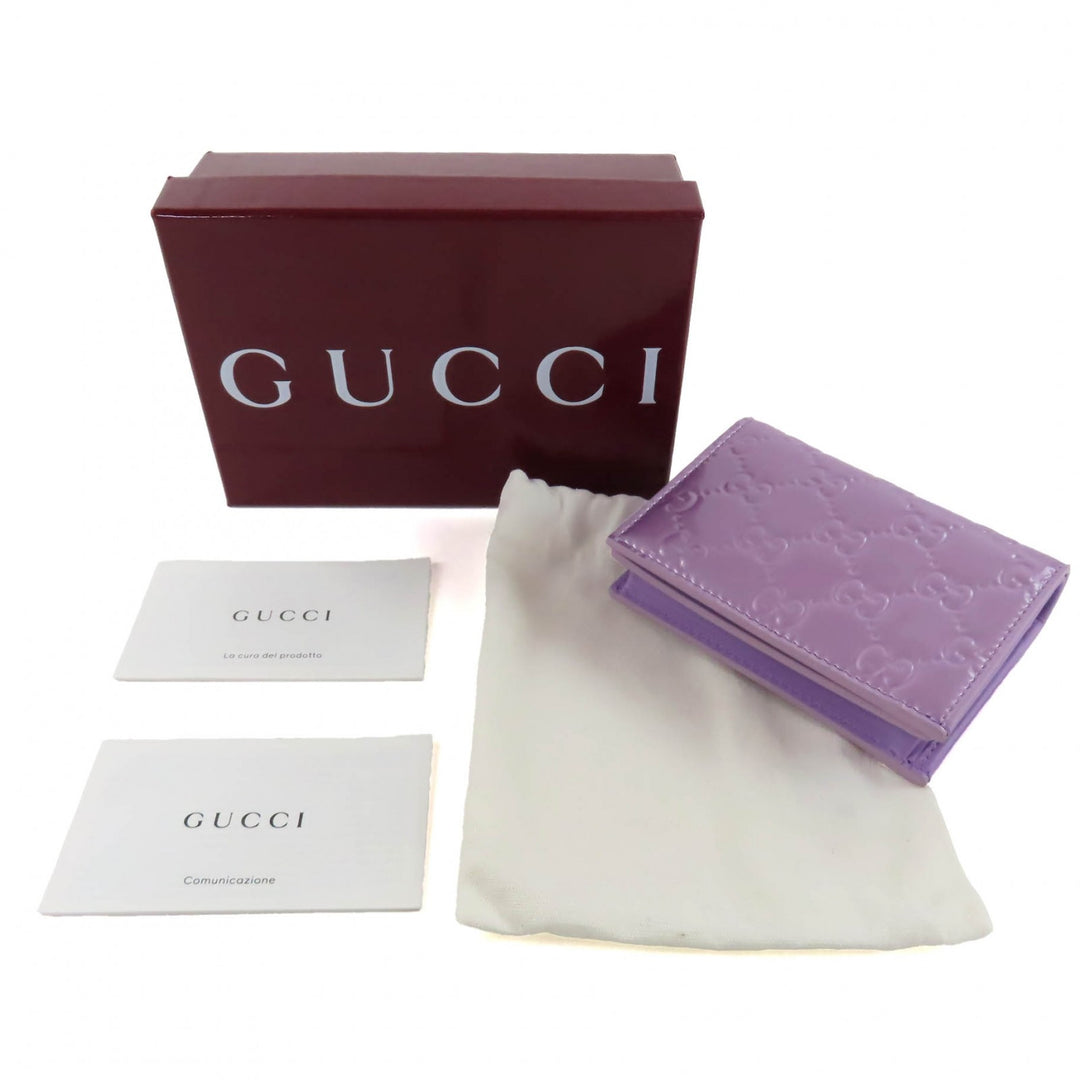 Pristine GUCCI Bifold Wallet Metallic purple Patent leather Women 847207