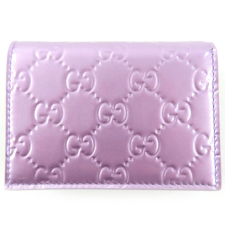 Pristine GUCCI Bifold Wallet Metallic purple Patent leather Women 847207