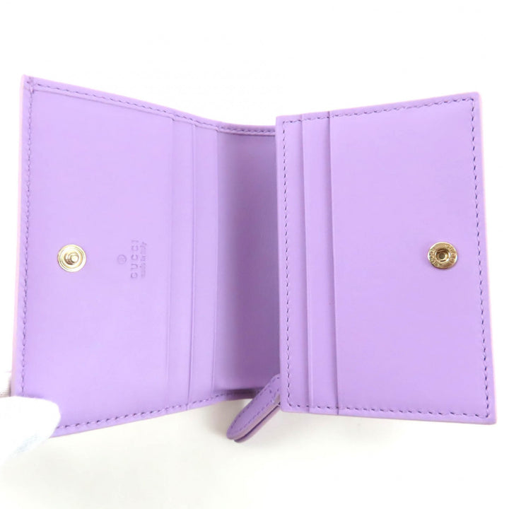 Pristine GUCCI Bifold Wallet Metallic purple Patent leather Women 847207