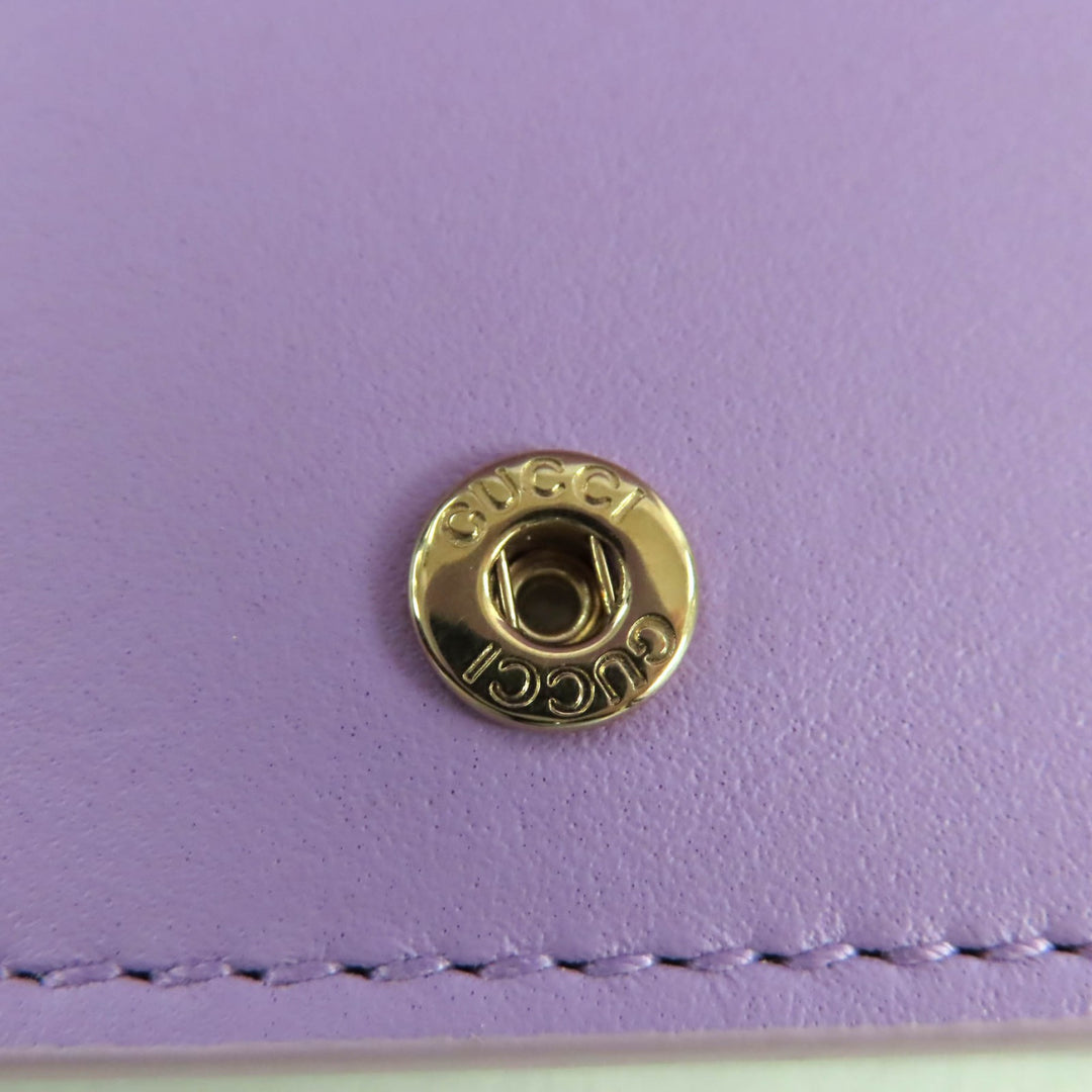 Pristine GUCCI Bifold Wallet Metallic purple Patent leather Women 847207