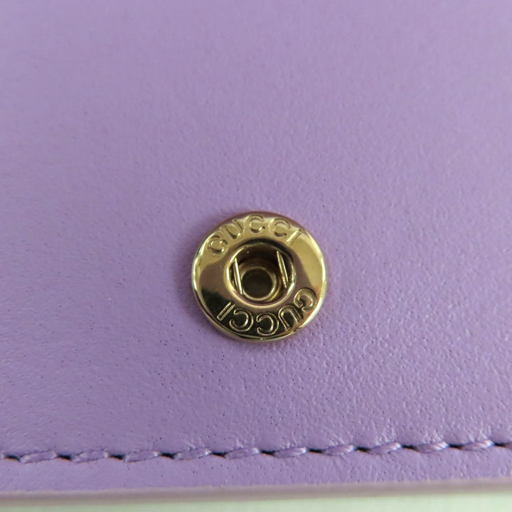 Pristine GUCCI Bifold Wallet Metallic purple Patent leather Women 847207