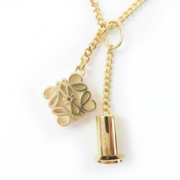 Excellent LOEWE Necklace Anagram Cube Chain gold Women J82124X02
