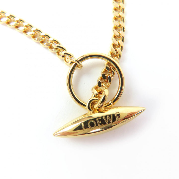 Excellent LOEWE Necklace Anagram Cube Chain gold Women J82124X02