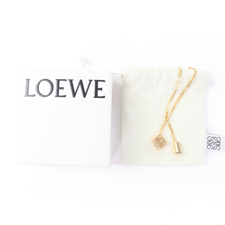 Excellent LOEWE Necklace Anagram Cube Chain gold Women J82124X02