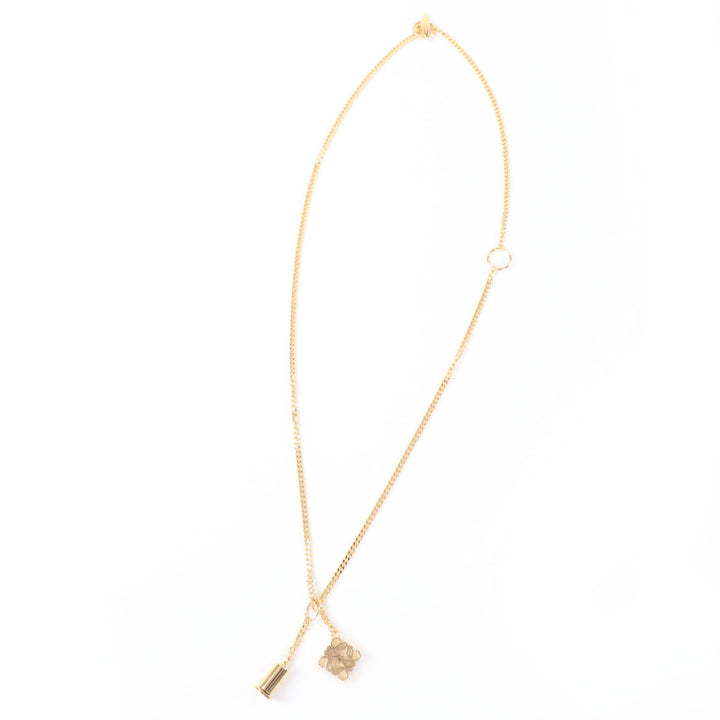 Excellent LOEWE Necklace Anagram Cube Chain gold Women J82124X02