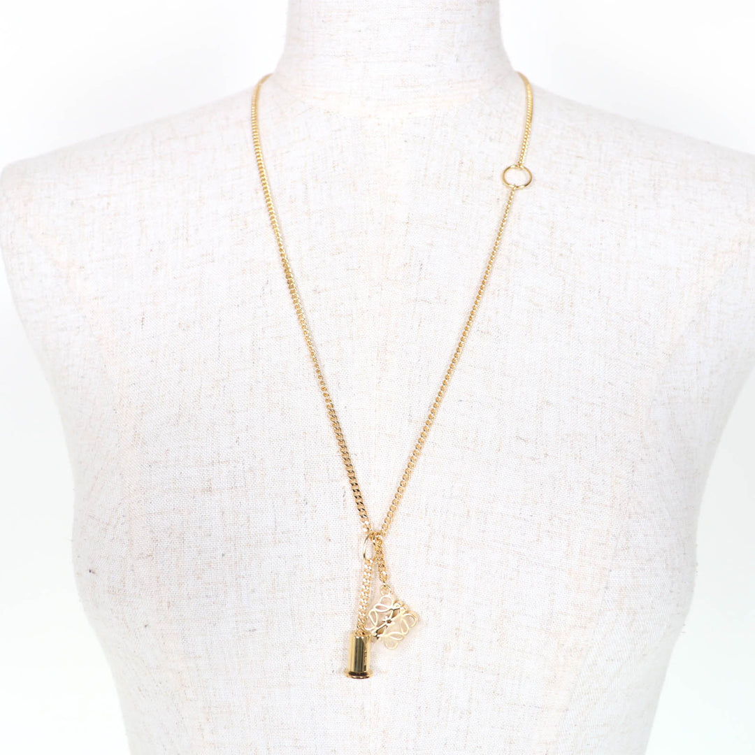 Excellent LOEWE Necklace Anagram Cube Chain gold Women J82124X02