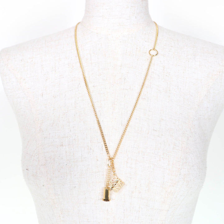 Excellent LOEWE Necklace Anagram Cube Chain gold Women J82124X02