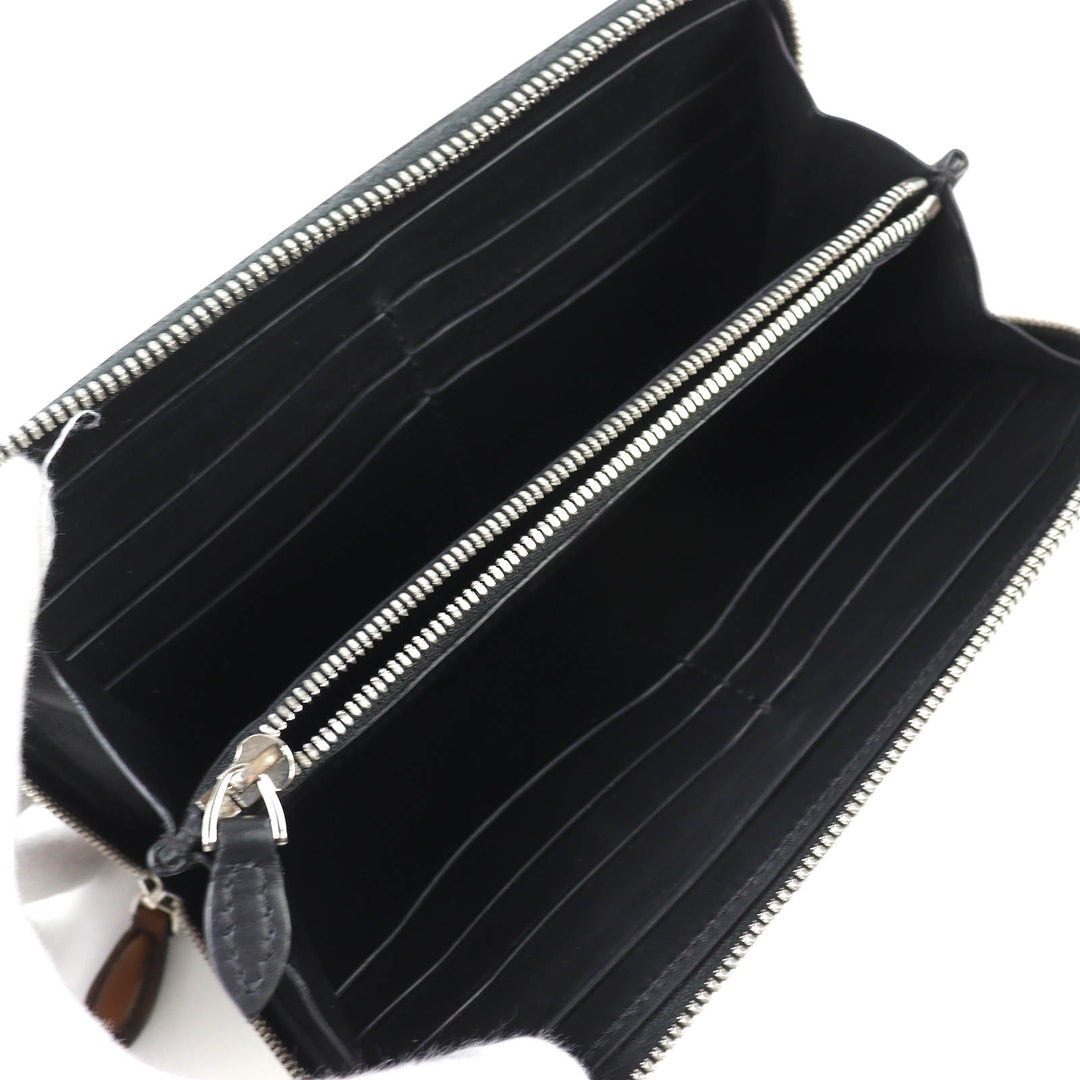 Very Good BERLUTI Purse ITAUBA Calligraphy Zip Around Leather Long Wallet