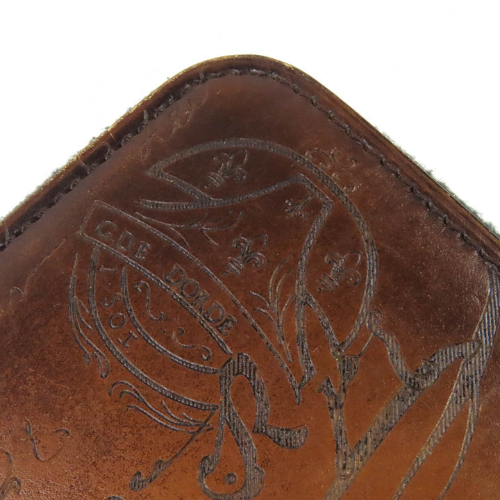 Very Good BERLUTI Purse ITAUBA Calligraphy Zip Around Leather Long Wallet