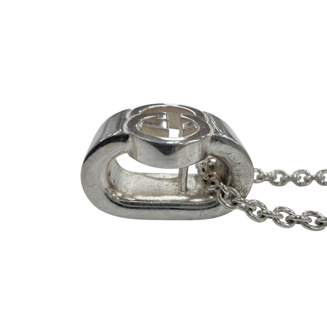 Great GUCCI Interlocking G Pendant Necklace Current product Silver AG925