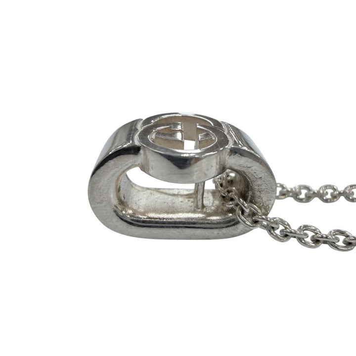 Great GUCCI Interlocking G Pendant Necklace Current product Silver AG925