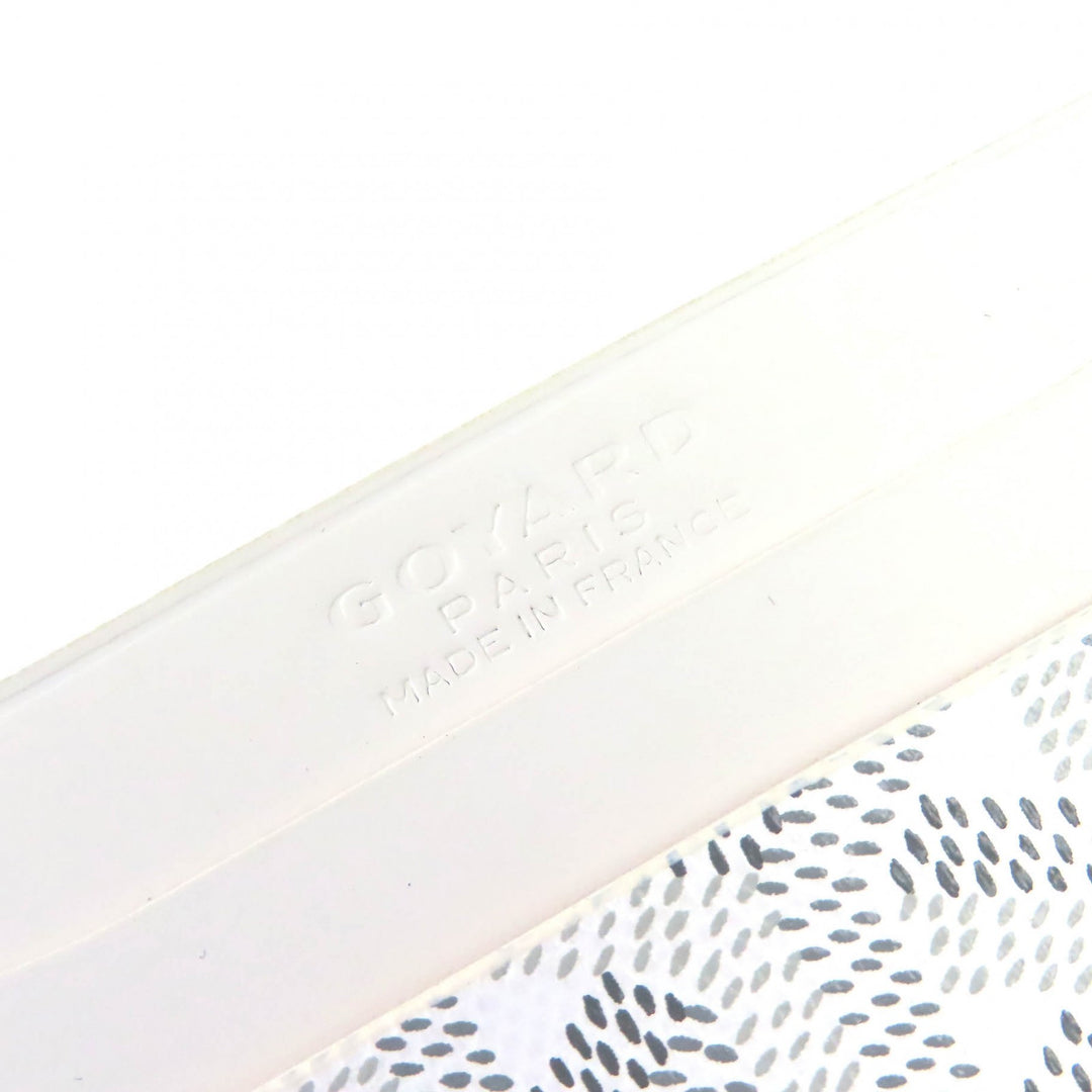 Pristine GOYARD Card Case Saint Sulpice Herringbone white PVC mens