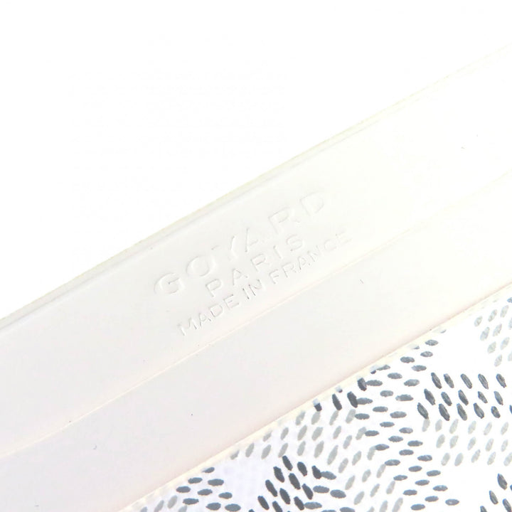 Pristine GOYARD Card Case Saint Sulpice Herringbone white PVC mens
