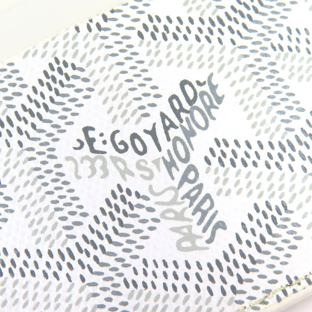 Pristine GOYARD Card Case Saint Sulpice Herringbone white PVC mens